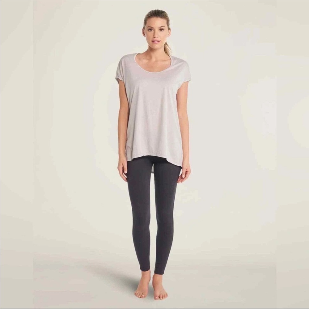 Barefoot Dreams Malibu Collection Scoop Neck Tunic Soft Cream Short Sleeve Tee - Picture 2 of 7